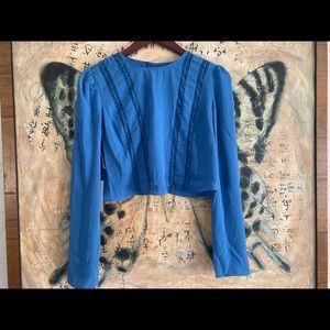 Powder blue Aritzia Sunday Best top with sheer lace detail - new with tags.